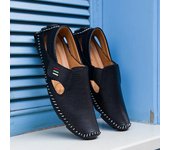 Zapatos de conducción de cuero para hombres Zapatos de verano casuales sin cordones de talla grande 46 blanco