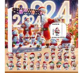 Calendario de cuenta regresiva para Navidad, 24 lindos colgantes de muñeco de nieve de acrílico, adornos para árbol de Navidad adecuados para familiares y amigos durante la temporada navideña. One Size blanco