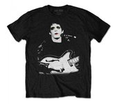 Lou Reed Camiseta unisex de algodón con fotografía blanqueada para adultos XXL negro