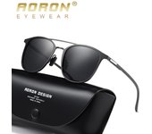 aoron Gafas de sol polarizadas fotocromáticas con montura TR90 para hombres y mujeres, gafas de conducción de diseño clásico antideslumbrantes con visión diurna y nocturna gris/negro