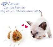 Lindos juguetes para gatos, juguete de piel de peluche, movimiento agitador, ratón, gatito, mascota, rata divertida, seguridad, pequeño ratón de peluche, juguete para regalo interactivo marrón
