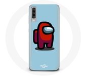 Coque Samsung Galaxy A70 Among Us jeu vidéo Fond bleu