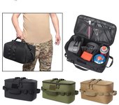 Bolsa de almacenamiento para tanque de gas para acampar al aire libre, bolsa de herramientas de clavos de tierra de gran capacidad, bolsa de kit de utensilios de cocina para picnic con bote de gas verde