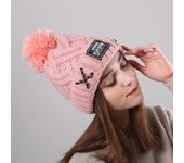 Nuevo Gorro tipo jersey para mujer, gorro de invierno cálido de punto con forro polar para mujer, gorro para exteriores one size rojo