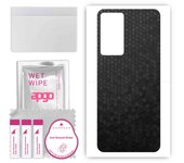 apgo Protective Skin Sticker for the back compatible with Oppo Reno8 Lite 5G, Wrap Film, Foil, Vinyl - Pattern Black Honeycomb