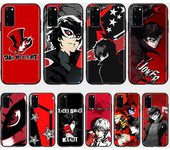 Funda DT20 Persona 5 Joker para Samsung A04, A14, A23, A34, A54, M23, M33, M52, M53, Realme 10, 9, C30S, C35, C55, VIVO Y02S, Y21, Y33S, Y51, X80 Pro, transparente Samsung S22 Ultra ébano