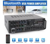 Amplificador de potencia estéreo HiFi de 2000 W con Bluetooth 5.0, karaoke, FM, USB, ecualizador, mezclador SUNBUCK con control remoto para el hogar del automóvil