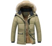 Chaquetas de invierno gruesas y cálidas para hombre, parka con capucha de forro polar, parka térmica a prueba de viento, abrigo, ropa de abrigo, abrigos casuales con cremallera M negro