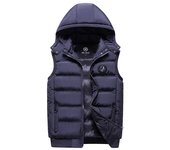 Chaleco cálido de invierno para hombre, chaqueta con capucha de algodón, chaleco con cremallera para hombre, otoño para hombre L