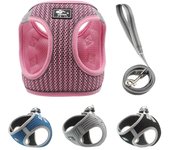 Arnés tipo chaleco para perro de malla transpirable para perros pequeños, sin tirones, reflectante, Gato, Chihuahua, Pug, juego de arnés y correa de entrenamiento para caminar XS
