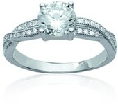 Bague Argent 'Sissi' blanc argenté (rhodié) - 7 mm 52 blanco