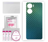 apgo Protective Skin Sticker for the back compatible with Honor Play 40 Plus, Wrap Film, Foil, Vinyl - Pattern Carbon Chameleon CAKA1