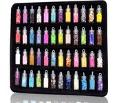Titan Premium Nail Glitter Resin Art 48 juegos, 1 juego, envío aleatorio (Color, Diseño)