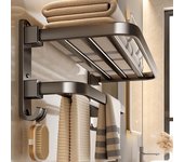 Estante de secado de platos, estante de pared, almacenamiento de cocina, toallero, sin perforar, montado en la pared para accesorios de cocina