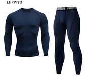 Conjuntos de ropa interior térmica de secado rápido para hombre, trajes deportivos de compresión para correr, mallas de baloncesto, ropa deportiva para gimnasio y fitness M