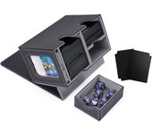Expositor de cartas coleccionables Venssu Deck con capacidad para 200 dados. Incluye 2 divisores y 1 magnético. Compatible con Pokémon Duema y varias fundas para juegos de cartas.