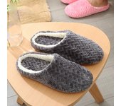 Zapatillas de suela blanda para hombre y mujer, zapatos planos para interior, cálidos de algodón para el hogar, chanclas de felpa para dormitorio, otoño e invierno, 2022 44-45 rojo