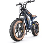 Bicicleta eléctrica HillMiles MileZoom 1 para adultos, motor de 250 W, batería dual de 52 V y 15,6 Ah, neumáticos de 20 x 4 pulgadas negro