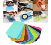 Puntos Cocina Silicona Resistente al Calor Estera de Mesa Antideslizante Pot Pan Holder Pad Cojín naranja