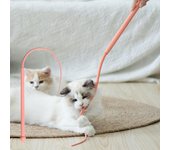 Juguete interactivo para gatos con cola de ratón simulada, divertido palo de silicona de cola larga, ideal para cazar gatitos.