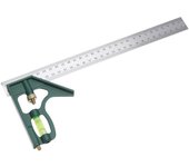 300MM Combinación Regla de ángulo cuadrado Verde 90 grados Acero inoxidable Nivel Cuadrado Alta precisión 45 grados 300mm Combination Square plata