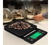 Báscula digital electrónica de cocina, báscula digital portátil para café con temporizador, báscula electrónica de goteo de alta precisión, mini básculas CHINA negro