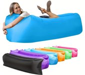 Tumbona inflable portátil: impermeable, perfecta para la playa, camping, picnics y festivales de música: cómodo sofá perezoso azul