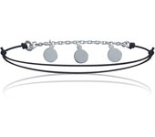 Les Trésors De Lily [J0824] - Bracelet Argent 'Chorégraphie' noir argenté - 8 mm plata