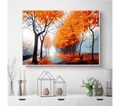 Pintura de diamante completa, bordado de taladro, venta de árboles, mosaico de diamantes, paisaje de otoño sin marco 20X30CM