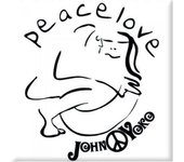 Imán para nevera con la frase  John Lennon abrazado One Size negro/blanco
