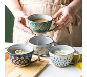 Taza de cerámica vintage, taza de café de cerámica, taza de té con leche, taza de marca, vaso de agua, regalos únicos, artículos para el hogar No.1