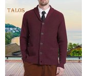 Abrigo de mezcla de lana para hombre, suéter con cuello chal, cárdigan con bolsillos, chaqueta de punto suave y cálida para invierno, para fiestas de trabajo y deportes S gris oscuro