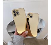 Funda de espejo galvanizado para iPhone 16 Pro Max: Funda protectora integral y anticaídas para Apple 15 Pro, 14 y 13 14Plus oro