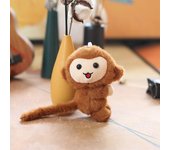 13 cm encantador mono pequeño colgante lindo animal colgante llavero muñeco de peluche suave juguete niña niño cumpleaños regalo de Navidad morado claro