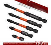 Juego de destornilladores magnéticos de acero de tungsteno con puntas extendidas para destornillador eléctrico