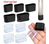 4 pares de calcetines nuevos con base redonda y tapas de silicona para patas de silla, fundas antideslizantes para patas de muebles. 15x30mm negro
