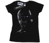 Marvel Camiseta de algodón para mujer de Avengers Endgame, Vengadores: Endgame: Vengar a los caídos, Nick Fury L negro