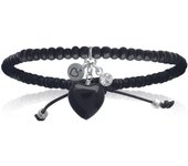 Les Trésors De Lily [I8069] - Bracelet Argent 'Love' noir argenté - 25x10 mm negro