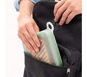 Recipiente de silicona para alimentos, caja para sándwiches, tostadas, desayuno escolar para niños, caja bento, para trabajadores de oficina, apto para alimentos verde