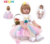 KEIUMI, nuevo diseño, muñecas de bebé Reborn, helado, princesa, cuerpo de tela, 60 CM, muñecas de juguete para niños pequeños, Playmate, regalo de cumpleaños 24inch marrón