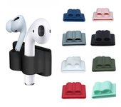 Almacenamiento de correa para Apple Watch y funda de silicona antipérdida para AirPods Pro 2 con accesorio para sujetar la correa Wireless earphone strap buckle universal