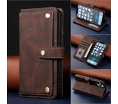 Funda de piel retro para iPhone 15 con tapa para Apple 12, 14 Pro - Tarjetero multifunción iPhone 11 6.1 azul