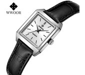 WWOOR nuevos relojes de moda para mujer, relojes cuadrados de cuarzo resistentes al agua, relojes Retro para mujer