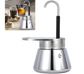 Cafetera de acero inoxidable 304 de tubo simple o doble, minicafetera para café expreso con vertido manual, regalo para hombres y mujeres