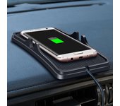 Cargador inalámbrico para coche, soporte de almohadilla de carga Qi para iPhone XS MAX XR 8 plus X XS 11 Pro SE 2020 Samsung galaxy S10 e Plus S21 S20 S9 negro