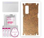 apgo Protective Skin Sticker for the back+sides compatible with Oppo Reno4 Pro, Full Wrap Film, Foil, Vinyl - Pattern Rusty Copper