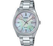 Reloj Casio Standard analógico de acero inoxidable con baño de iones y cuarzo nacarado MTP-1302DS-7AV para hombre madre de perla
