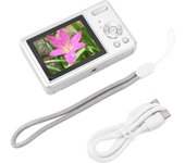 Cámara digital de bolsillo con zoom de 16X y enfoque automático, pantalla TFT de 2,4 pulgadas y 12 MP, 1080P, para estudiantes plata