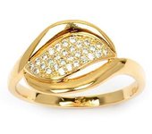 Anillo chapado en oro 'Sissi' oro blanco - 14x10 mm 52 oro