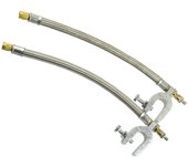 2 extensiones de vástago de válvula de neumático doble de acero inoxidable trenzado de 10  para camión RV
